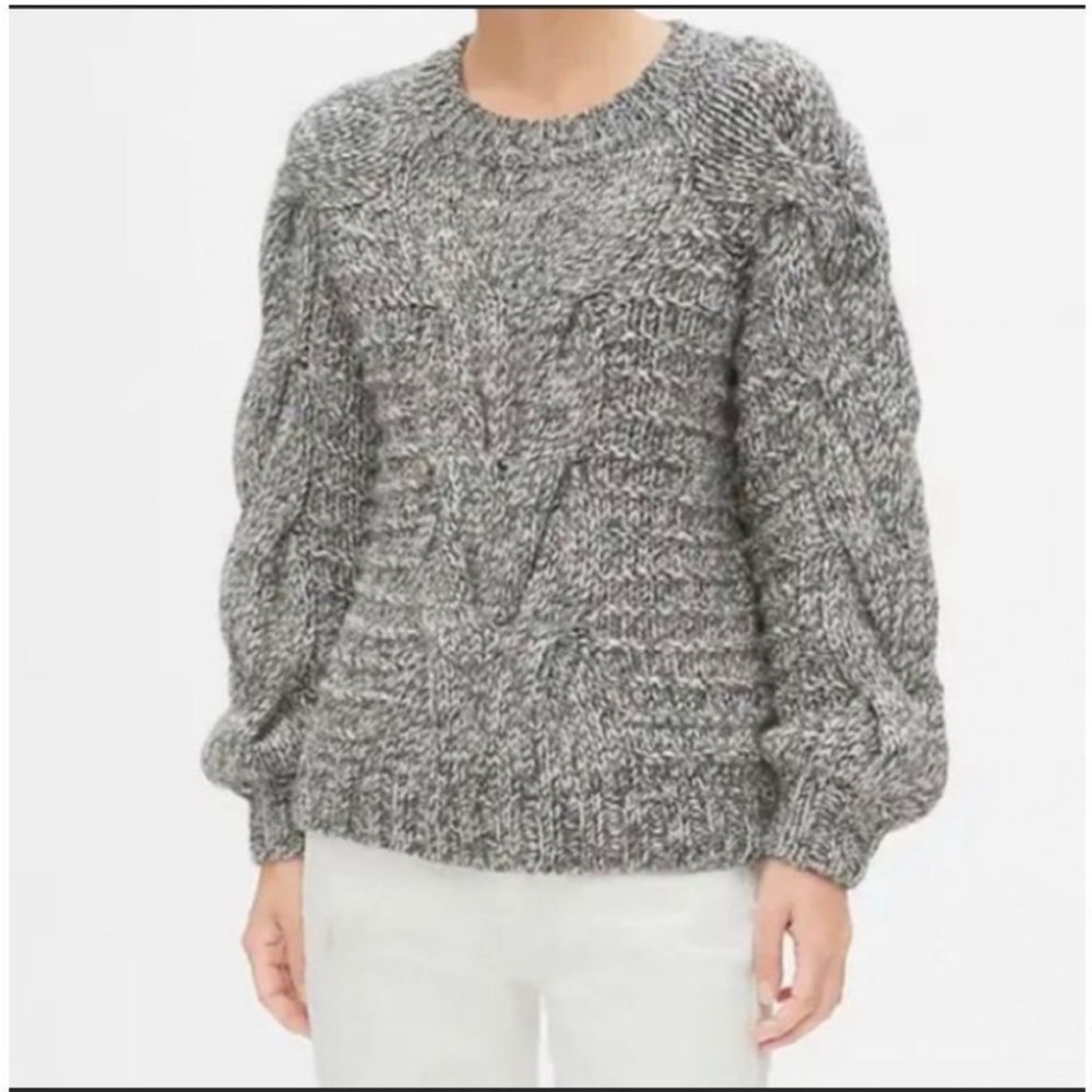 Gap Handknit Women Wool Blend Cable Crew Sweater
Light Blue Marl Size L